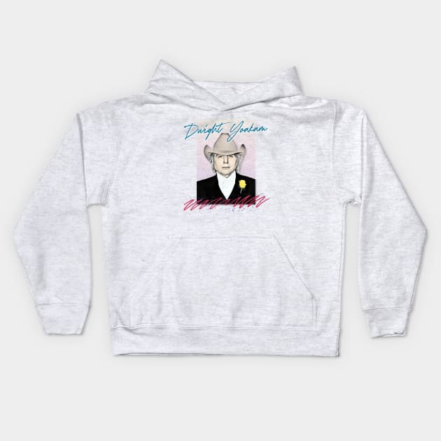 Dwight Yoakam #2 --  80s Styled Retro Design Kids Hoodie by DankFutura